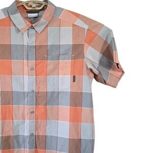 Columbia Mens Plaid Button Down Short Sleeve Shirt Casual Outdoors‎ Large